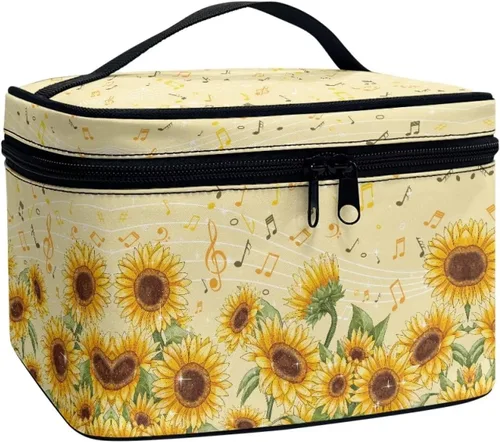 Miniatura 46 de doginthehole Bolsa de maquillaje, bolsa de cosméticos de viaje, bolsa de aseo portátil grande, organizador de accesorios para mujeres y niñas