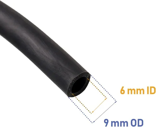 Miniatura 2 de Feelers Tubo de goma de látex natural de 1/4" (6mm) ID x 3/8" (9mm) OD, banda de arpón negro para tirachinas y como tubo de catapulta, tubo de goma
