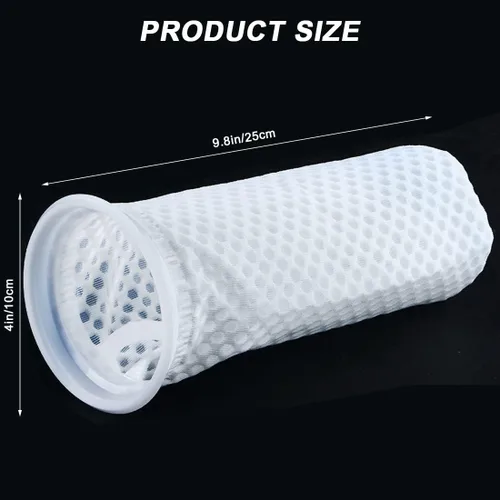 Miniatura 2 de 2 calcetines de filtro de panal de 4 pulgadas con anillo de 150 micras, diseño de panal 3D, bolsas de filtro de fieltro para acuario acuario de agua