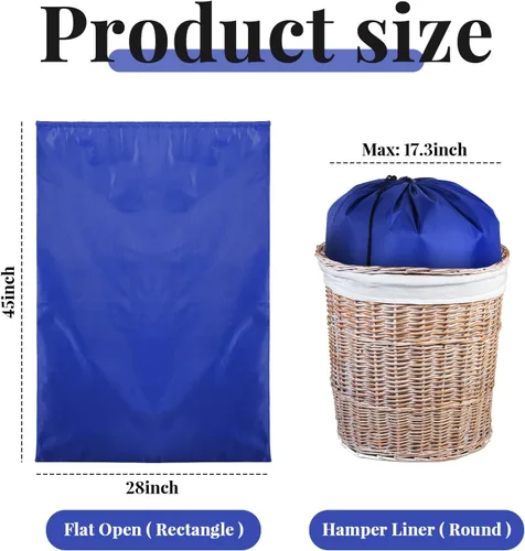Miniatura 2 de Woanger Paquete de 12 bolsas de lavandería extragrandes de 28 x 45 pulgadas, lavables a granel, bolsa de lavandería de viaje con cierre de cordón