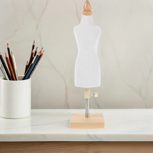 Miniatura 7 de Sewing Mannequin Dress Form with Wooden Adjustable Stand for Beginners Fashion Design and Doll Clothes Making Practice
