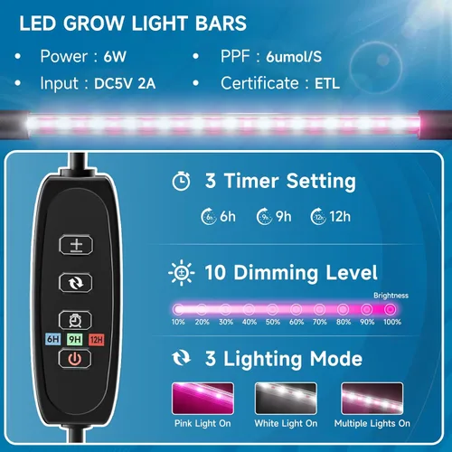 Miniatura 4 de Hon&Guan 1 kit de inicio de semillas – Bandeja de inicio de semillas de 30 celdas con cúpula de humedad más alta de 5.3 pulgadas, luces LED
