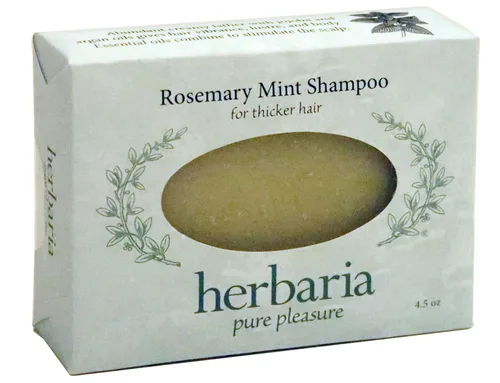 Herbaria Barra de champú de menta de romero para cabello más grueso jabón natural hecho a mano con aceites esenciales. Disfruta de nuestros otros