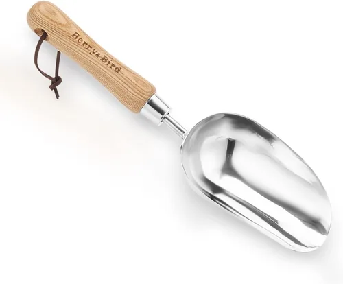 Pala de mano para jardín de Berry&Bird, acero inoxidable, resistente, para mujeres, herramienta de jardinería con mango ergonómico y cabeza de metal