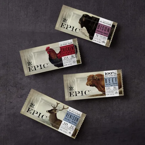 Miniatura 7 de Barritas EPIC de tocino de bisonte y arándanos rojos, alimentadas con hierba, 12 unidades en caja, barritas de 1.3oz