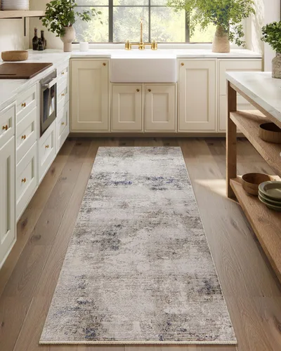 Miniatura 54 de Alfombra de pasillo lavable antideslizante: alfombra de cocina de 2 x 6 pies, resistente a las manchas, con parte trasera de goma, alfombra suave