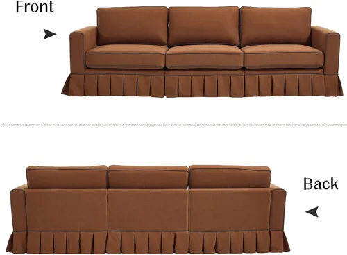 Miniatura 8 de CIMOTA Sofá de 89 pulgadas, sofá de 3 plazas para sala de estar, cómodo sofá modular con base con falda, asientos profundos, marco resistente, sofás
