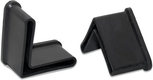 Flyshop Protectores de suelo de PVC flexible en forma de L para patas de silla, color negro, 8 unidades, 2 x 2 pulgadas (1.969 x 1.969 in)