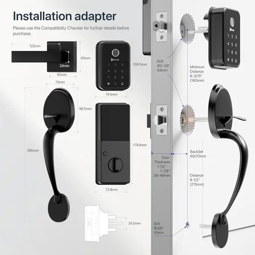 Miniatura 2 de Cerradura inteligente de huella dactilar para puerta delantera, sin llave, cerradura de puerta de entrada, cerradura de puerta de entrada, cerrojo