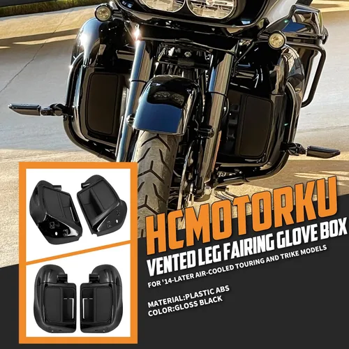 Miniatura 3 de Carenados de Pierna Inferiores Ventilados Guantera con Luces de Señales de Giro LED Compatibles con Harley Touring CVO Street Glide FLHX Road Glide