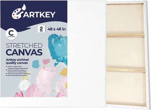Miniatura 11 de Lienzos estirados para pintar de 12 x 12 pulgadas, paquete de 7, 10 oz triple imprimación libre de ácido 100% algodón lienzo en blanco, lienzo