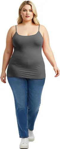 Miniatura 173 de Emmalise Camisola larga casual básica para mujer, con tirantes ajustables, top en capas