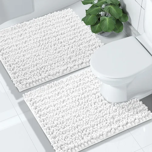 Miniatura 9 de Yimobra - Juego de alfombras de baño de 2 piezas - Alfombra de baño de felpa de lujo extra gruesa de secado rápido, antideslizante súper absorbente