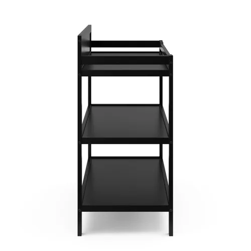Miniatura 7 de Storkcraft Cambiador Alpine (negro) – Cambiador de guardería con certificado GREENGUARD Gold, incluye cambiador resistente al agua, 2 estantes