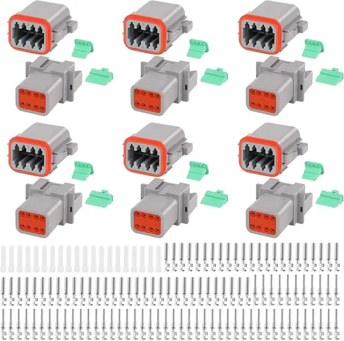 Miniatura 11 de GKG DTK1-1 - Juego de conectores Deutsch de 6 juegos (2/3/4/6/8/12 pines), conectores DT Deutsch impermeables IP68, conectores de cable eléctrico