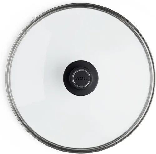 Miniatura 2 de Woll Vidrio templado con borde de acero inoxidable y perilla ventilada tapa redonda, 11 3/4 pulgadas, transparente