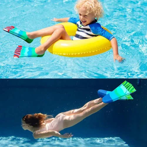 Miniatura 135 de Gugmoy Kids Swim Fins,Comfortable Silicone Flippers for Swimming and Diving,Size Suitable Beginners Kids Girls Boys Adults