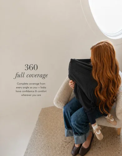 Miniatura 3 de Poncho transpirable para lactancia – Elegante bufanda multiusos para lactancia materna, funda de asiento de coche y manta de bebé para madres