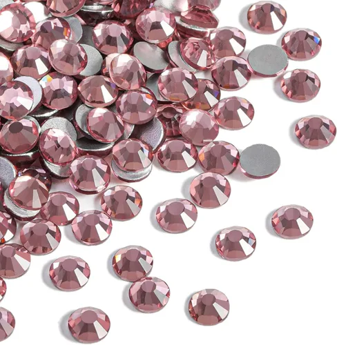 Miniatura 48 de Beadsland 2880 piezas de diamantes de imitación de cristal con reverso plano, gemas redondas para decoración de uñas y manualidades, cristal, SS16