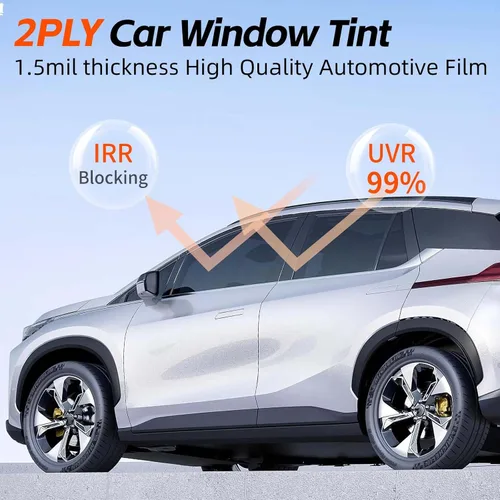 Miniatura 2 de 2PLY - Película de tinte de ventana de carbono de alta calidad al 5% VLT para automóviles de 20 pulgadas x 100 pies y 8 piezas de herramientas