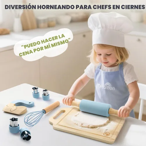 Miniatura 2 de Juego de Cocina de Madera para Niños de 29 Piezas, Herramientas de Cocina y Hornear Montessori para Niños Pequeños para Cocina Real, 3 Cuchillos
