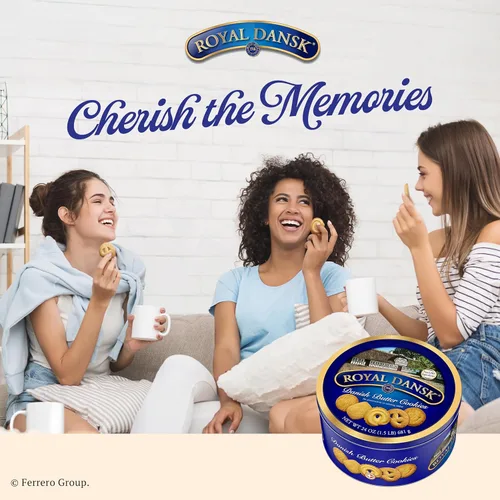 Miniatura 9 de Royal Dansk Galletas de mantequilla danesas, galletas surtidas de primera calidad en una lata de regalo, ideales para compartir y regalar, 24 onzas