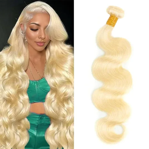 Miniatura 19 de Extensiones de cabello humano ondulado rubio 613 de 12 pulgadas, 100% sin procesar, grado 14A, cabello humano virgen brasileño sin procesar, 1