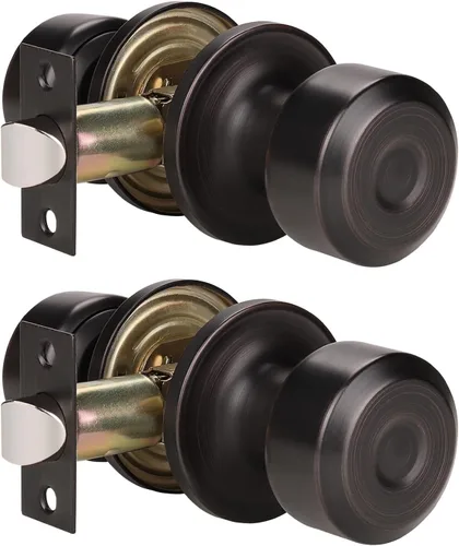 Miniatura 17 de KNOBWELL Paquete de 4 pomos de puerta cuadrados modernos para paso, pomos de puerta interiores, manija de puerta de pasillo y armario, color negro