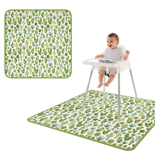 Miniatura 82 de BapronBaby Adventure Awaits - Tapete impermeable para debajo de sillas altas, suelos, mesas, tiempo de juego o artes y manualidades, lavable a