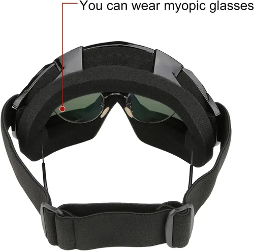 Miniatura 5 de Gafas de motocross, ATV Motocicleta, UTV MX OTG, accesorios de gafas y gafas de esquí antiniebla, carreras de esquí Marco negro+lente plateada