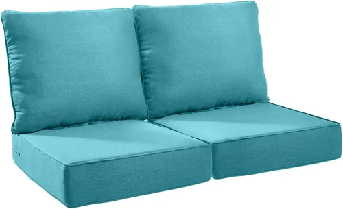 Miniatura 8 de Rilyson Cojines de patio para muebles de exterior, 22 x 24 pulgadas, respaldo alto y asiento profundo, cojín de exterior para sillas de patio, sofá
