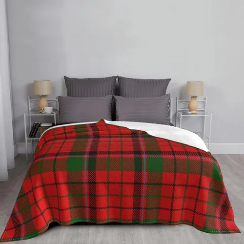 Miniatura 6 de Manta de forro polar ultra suave con cuadrícula roja para sofá cama