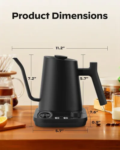 Miniatura 2 de Silonn Hervidor de cuello de cisne, hervidor eléctrico con control preciso de temperatura de ±1 °F, café pour-over, mantiene 212 °F por 4 horas