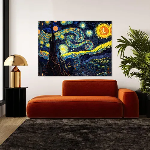 Miniatura 3 de Sense Canvas Pop Art The Starry Night 20 - Lienzo decorativo para decoración del hogar, póster grande de 40 x 30 pulgadas, 0.75 pulgadas