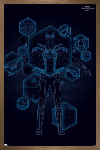 Miniatura 14 de Trends International Marvel Spider-Man: No Way Home - Póster técnico de pared, 22.4 pulgadas de largo x 14.7 pulgadas, versión enmarcada de madera
