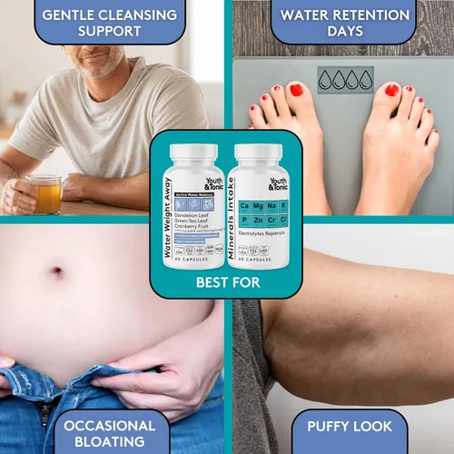 Miniatura 4 de Youth & Tonic Pastillas de agua para retención de agua – Líquidos excedentes de descarga y desprendimiento para alivio de hinchazón e hinchazón