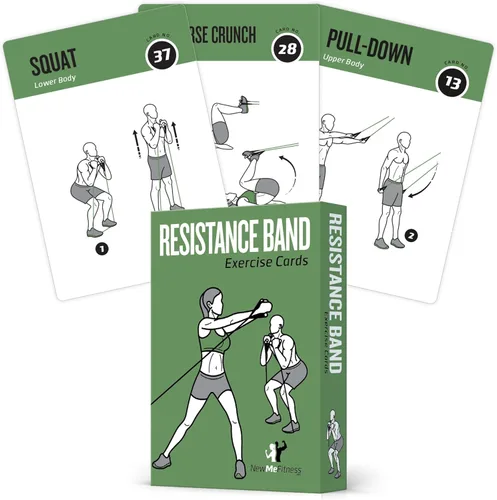 Miniatura 17 de NewMe Fitness Tarjetas de entrenamiento de peso corporal, baraja de instrucciones de fitness para mujeres y hombres, guía de fitness