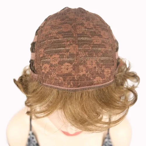 Miniatura 8 de Lydell Pelucas cortas y onduladas de 6 pulgadas, cabello sintético completo, estilo clásico (12TT26 marrón claro con reflejos)