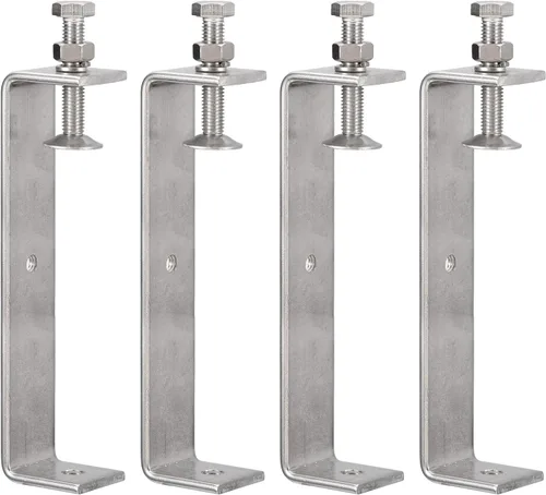 Paquete de 4 abrazaderas C de acero inoxidable 304 con abrazadera de tigre de apertura ancha estable de 5.12 pulgadas para carpintería, soldadura,