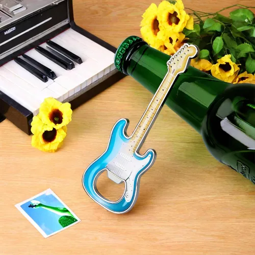Miniatura 4 de 1 pieza/set abridor de botellas de cerveza en forma de guitarra, abridor de botellas de regalo para cocina, gadgets para bebedores amantes de la Azul