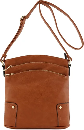 Miniatura 2 de Bolso cruzado grande con triple bolsillo con cremallera.