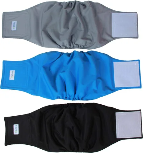 Miniatura 24 de Teamoy Pañales reutilizables para perros machos, bandas lavables para el vientre para cachorros, paquete de 3