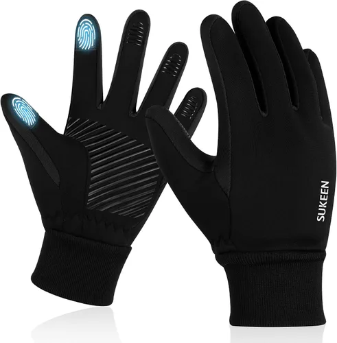 Sukeen Guantes de invierno para niños, antideslizantes para pantalla táctil, guantes de ciclismo para niños y niñas, guantes ligeros para correr,