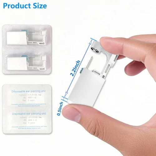 Miniatura 8 de Kit de perforación de orejas YINPAD - Pistola de perforación desechable cargada previamente con clavos de diferentes estilos de 5MM, kit