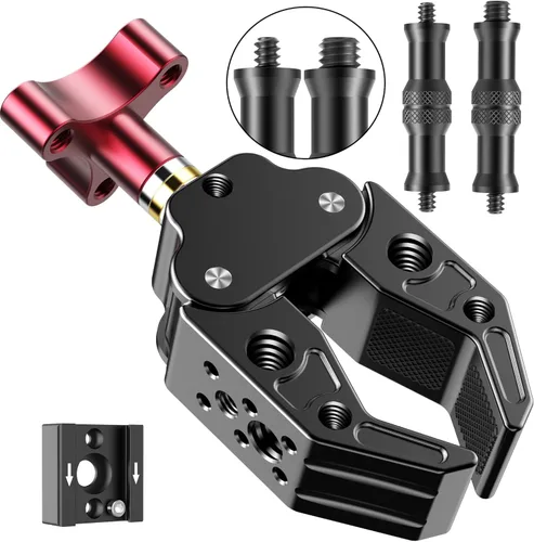Super Clamp con perno estándar de 1/4 y 3/8 para estudio de video fotográfico, abrazadera de cangrejo de cámara fotográfica para cámaras,