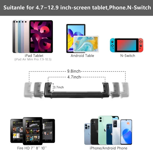 Miniatura 5 de Lucky Trip Soporte de suelo para tablet con base estable de doble resistencia que nunca se vuelca, altura ajustable, giratoria, soporte