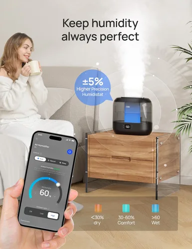 Miniatura 3 de Dreo Humidificadores inteligentes para dormitorio, humidificador supersized de gran tamaño de 4 L de llenado superior para habitación grande con 28