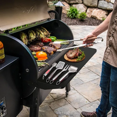 Miniatura 5 de Stanbroil Estante frontal plegable para parrilla de pellets Traeger Pro Series 34, repuesto para estante plegable BAC363, accesorios de parrilla