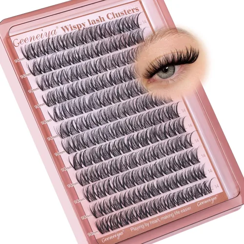 Miniatura 24 de Extensiones de pestañas en racimo con banda transparente, pestañas cortas y onduladas C, extensiones de pestañas naturales en racimo, pestañas