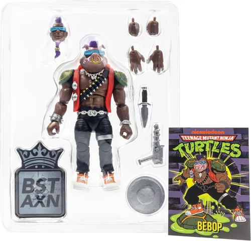 Miniatura 6 de The Loyal Subjects BST AXN Teenage Mutant Ninja Turtles Bebop 80's - Figura de acción de 5 pulgadas con accesorios